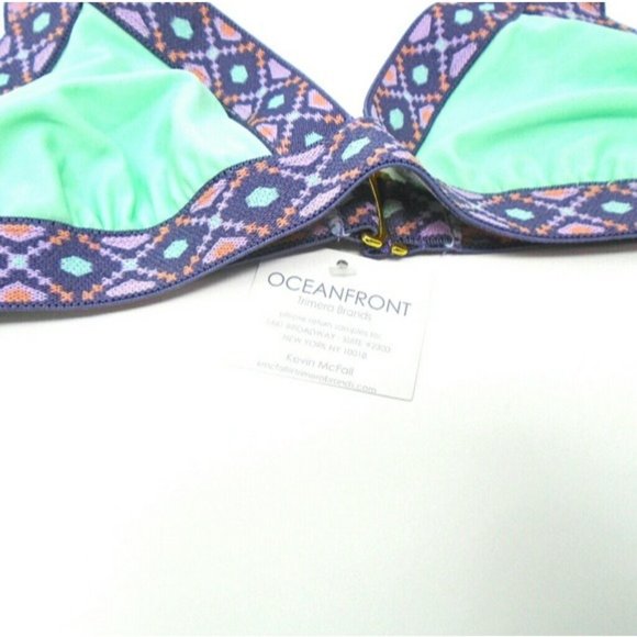BANDAGE AZTEC PRINT MINT & PURPLE BIKINI - Picture 3 of 6